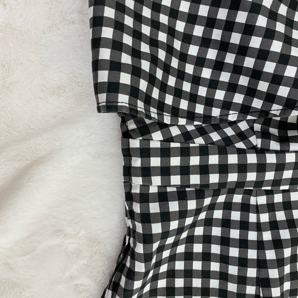 RACHEL Rachel Roy Dress XL Gingham Ruffled One Shoulder Stretch Black White - Picture 5 of 6
